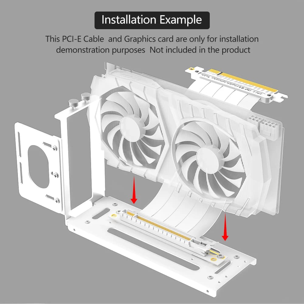 Staffa di montaggio GPU verticale, supporto per scheda grafica a 2 slot con hardware, dock eGPU, docking station GPU esterna