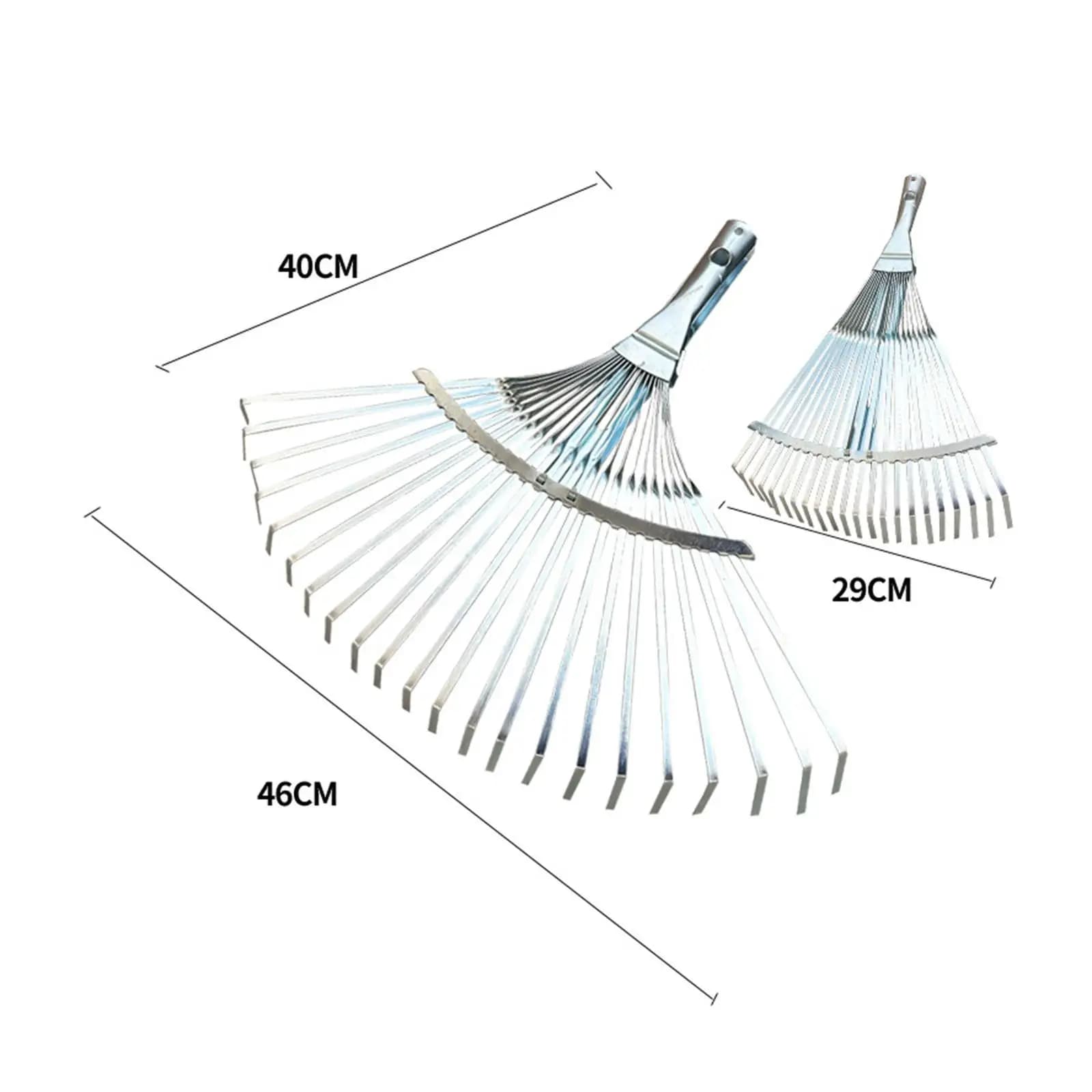 Telescopic High Carbon Steel Leaf Rake Lightweight Wide Rake for Lawn Leveling Yard Patio Roof and Camping