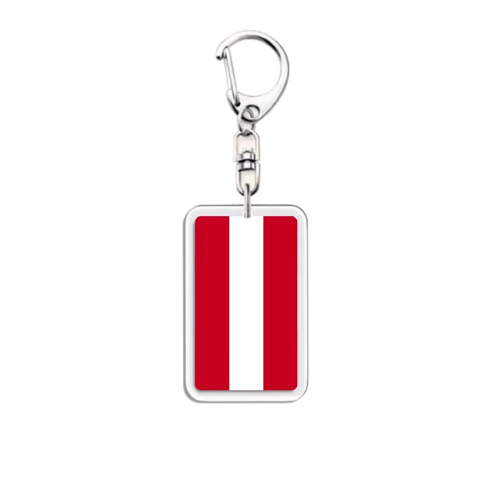 Portachiavi con Bandiera Austriaca Bifacciale in Acrilico, Accessorio Souvenir da Viaggio