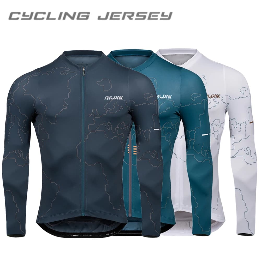 Maglia da ciclismo a maniche lunghe estiva Raudax da uomo Protezione UV Ropa Ciclismo Camicie da bici da corsa per la guida in bicicletta
