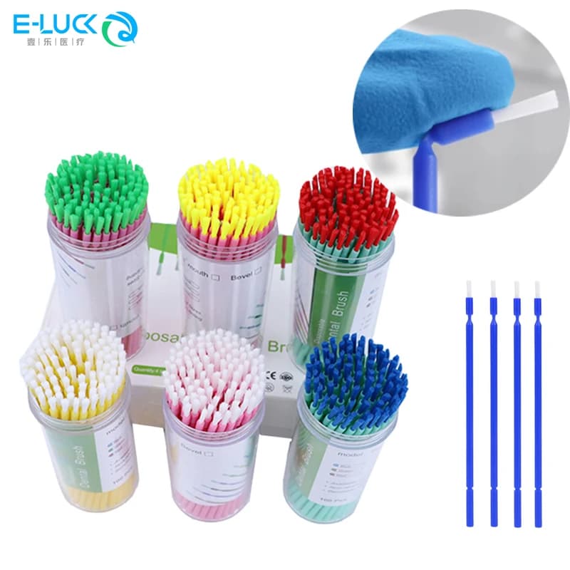 Dental Disposable Micro Brushes Applicators Extension Cleaning Long Shank Applicators Brush 100pcs/Bottle