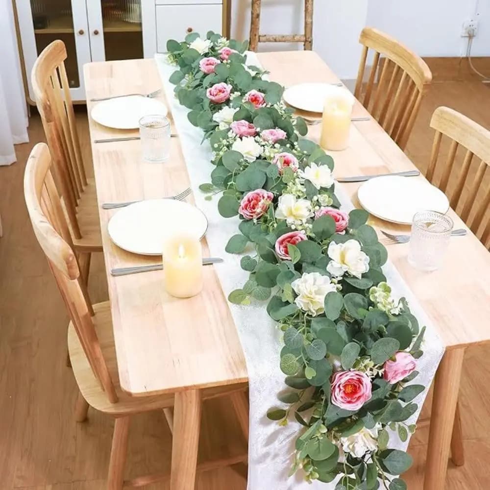 Ghirlanda di Fiori Artificiali, Piante Rampicanti Finte in Plastica, Ghirlanda Verde Flessibile 180cm, Decorazioni per la Casa