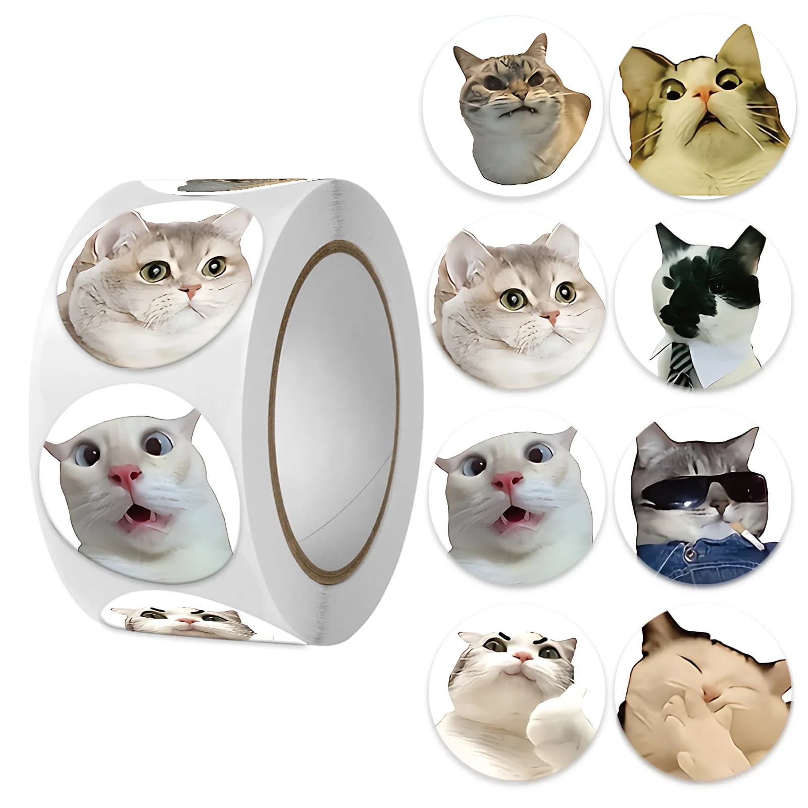 100 pcs/500 pcs Cartoon Meme Cat Stickers For School Recompensation Stickers Classroom Decor Encouragement Wall decal For Student Teacher