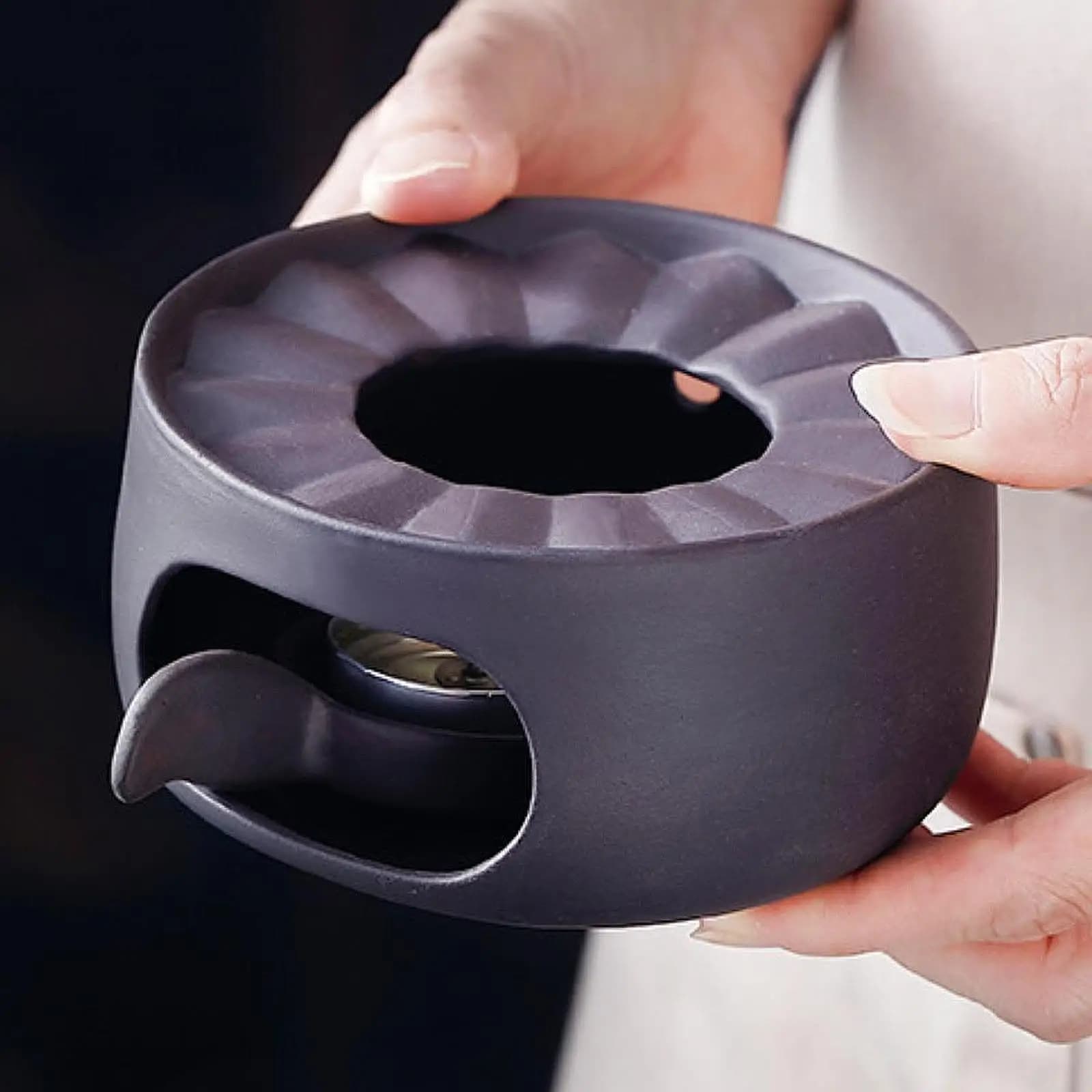 Scalda teiera in ceramica elegante con portacandele per ristorante di hotel da viaggio