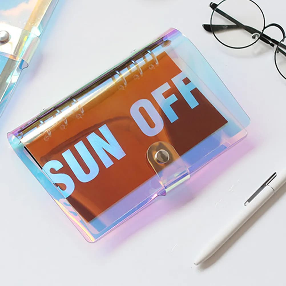 Colorful A5 PVC Notebook Transparent Cover Diary Journal Eco-Friendly Thick Plastic Button Closure Sketchbook Memo Pad Creative