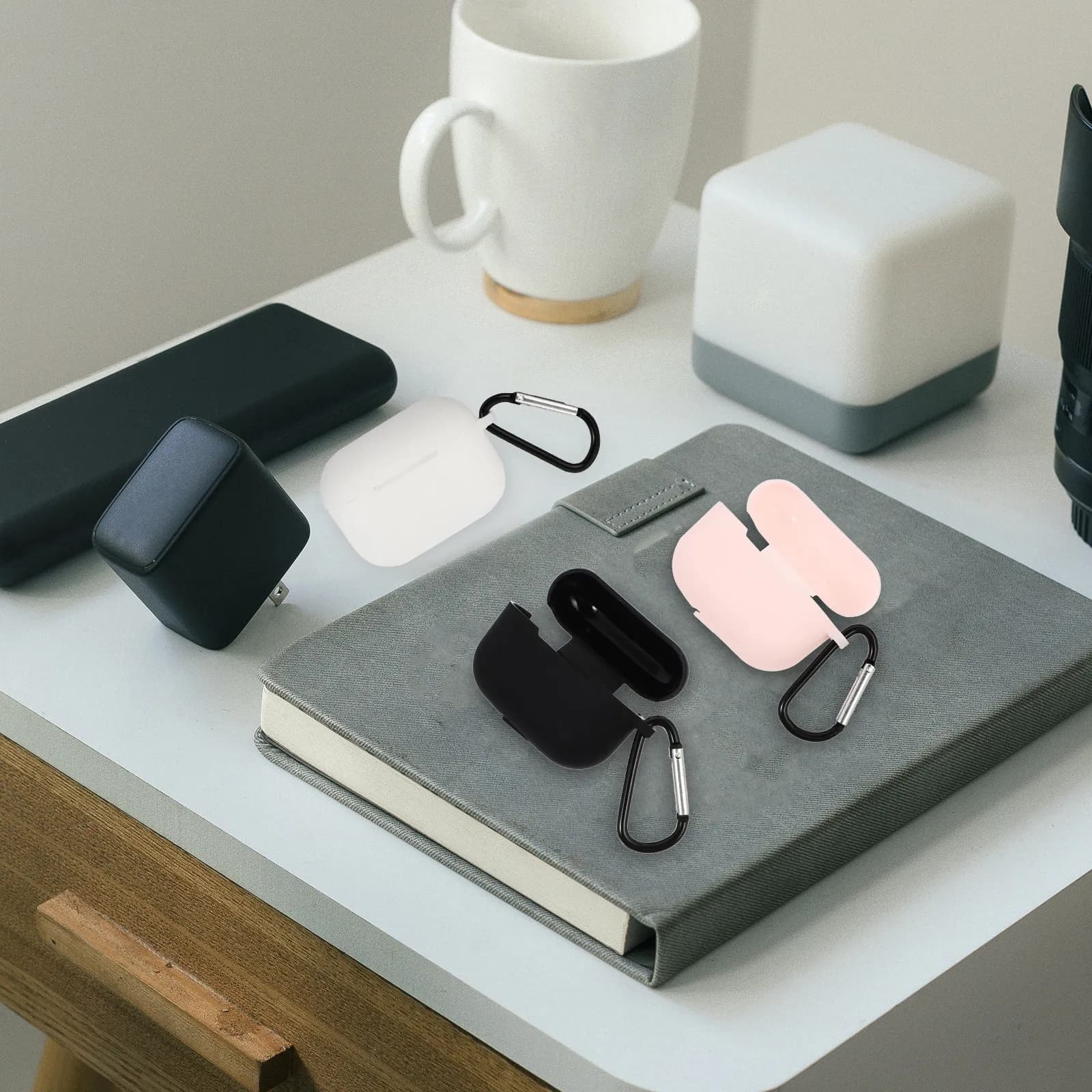 Set of 3 Protective Silicone Cases for Audiences, Elegant and Portals, for Wireless Headphones, Anti-scratch and Sicure
