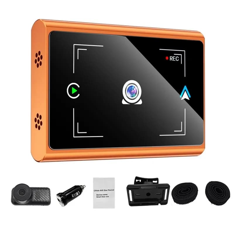 Telecamera di Retromarcia HD 1080P Compatibile con Carplay e Android Auto, Monitor per Bambini in Auto con Bluetooth e Wifi, Registratore per Sedile Posteriore e Animali Domestici