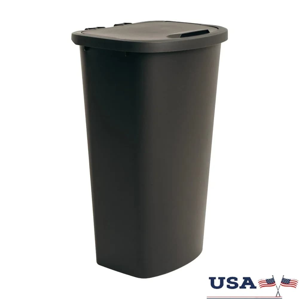 Cestino per rifiuti rettangolare da 11 galloni, cestino per rifiuti in plastica, coperchio aperto, durevole, per uso interno, superficie facile da pulire
