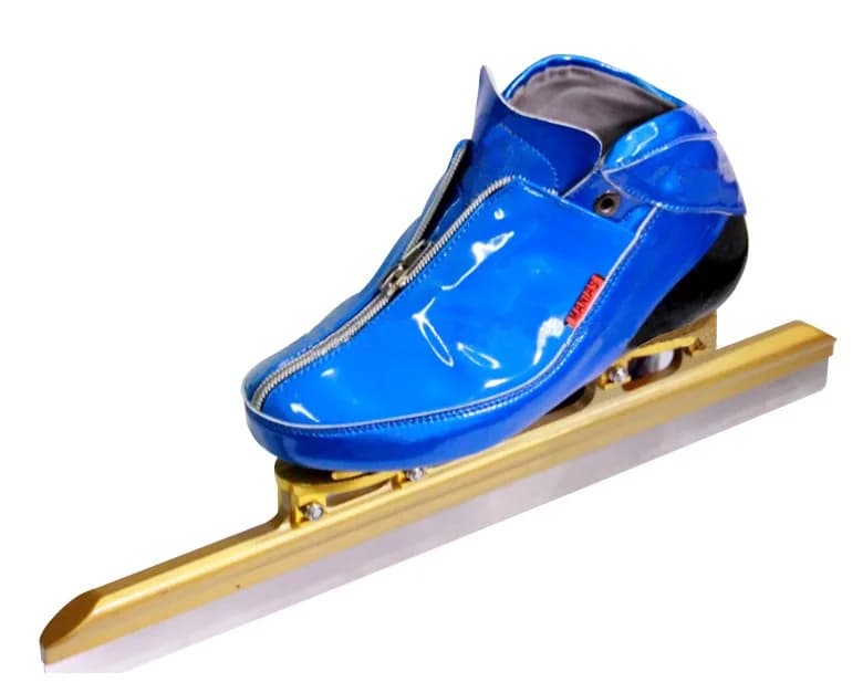 Pattini da Ghiaccio Corti da Uomo per Pattinaggio di Velocità Invernale con Tomaia in Microfibra e Fibra di Carbonio