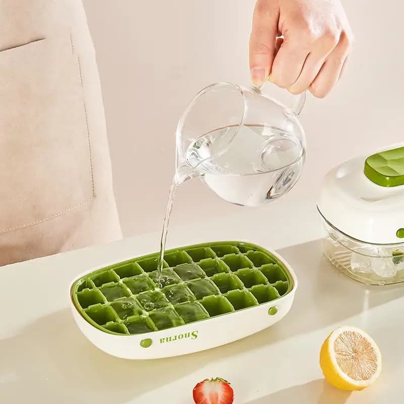 Nuovo Creativo Stampo per Cubetti di Ghiaccio 1 Pressione in Plastica Alimentare, Sgusciatura Rapida per Bevande Refrigerate, Cocktail, Feste, Casa