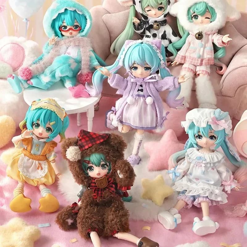 Genuine BLOKEES Hatsune Miku Encounter Vol.2 Fluffy Sweet Dream Party Assembly Blind Box Movable Joint Dress-up Figurine Gift
