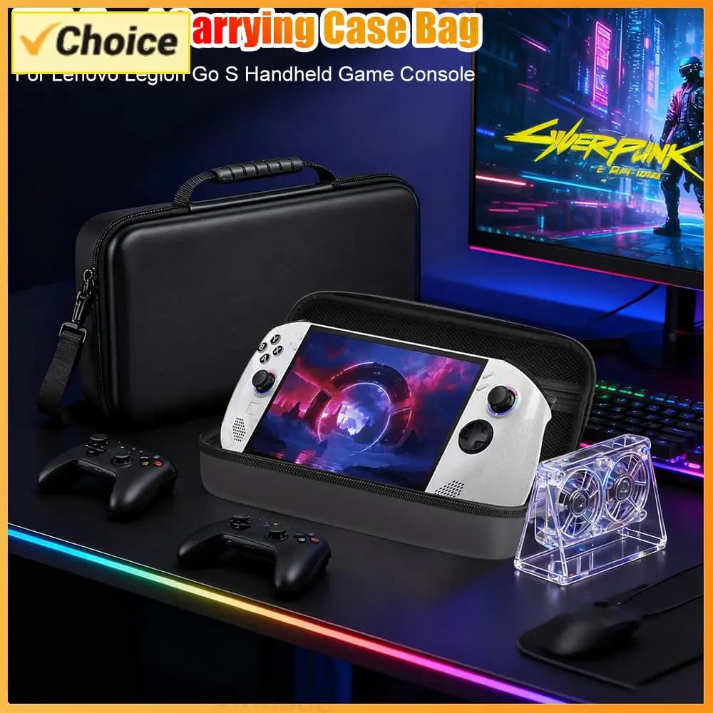 Custodia Rigida per Console di Gioco Portatile Lenovo Legion Go S, Borsa da Viaggio Antiurto con Tasca a Rete, Borsa Portatile per Conservazione