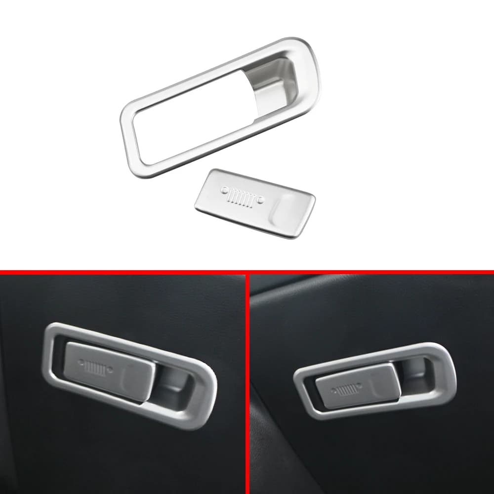 ABS Silver Storage Box for Auto Handle Trim for Jeep Renegade 2015 2016 2017 2018 2019- 2023 LHD storage compartment Protecting Adhesive Cover