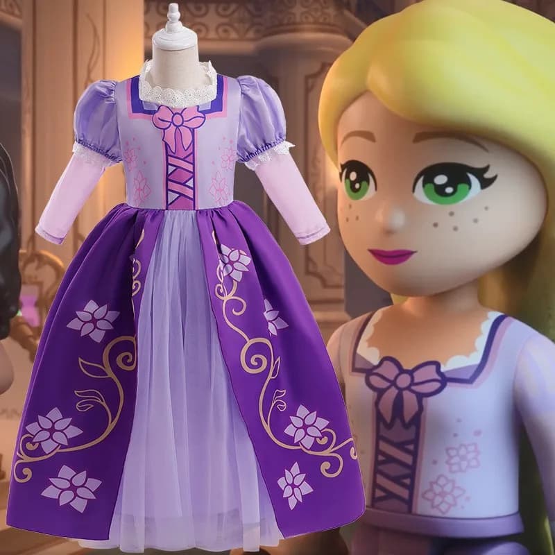 Princess Costume Dress Long Hair Halloween Party Performance Girls' Dress New Castle Adventure Cosplay Style Polyester Fiber