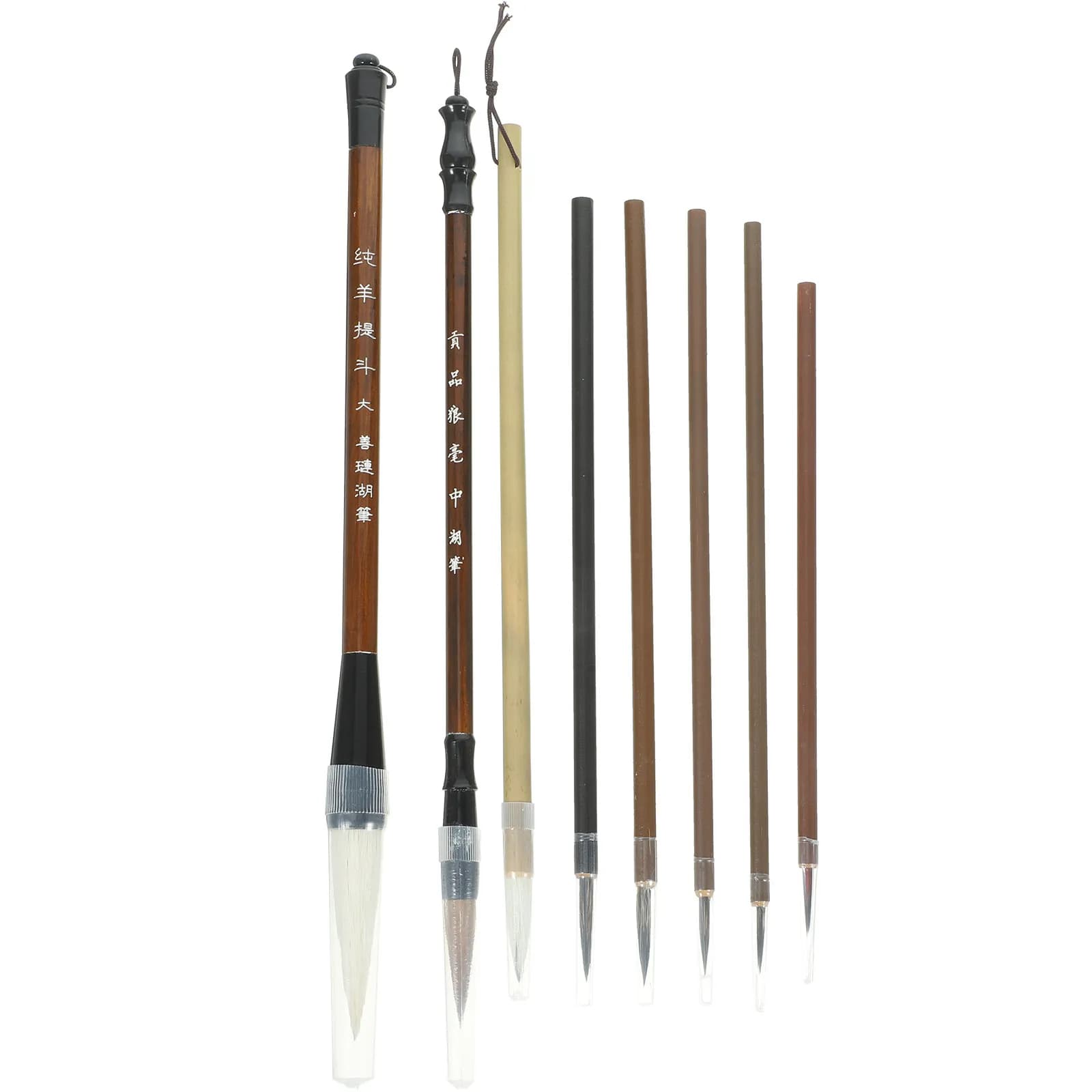 1Set Chinese Calligraphy Brush Set Premium Wood Handle Ink Brush Pens for Calligraphy Watercolor Painting Drawing Writing Art