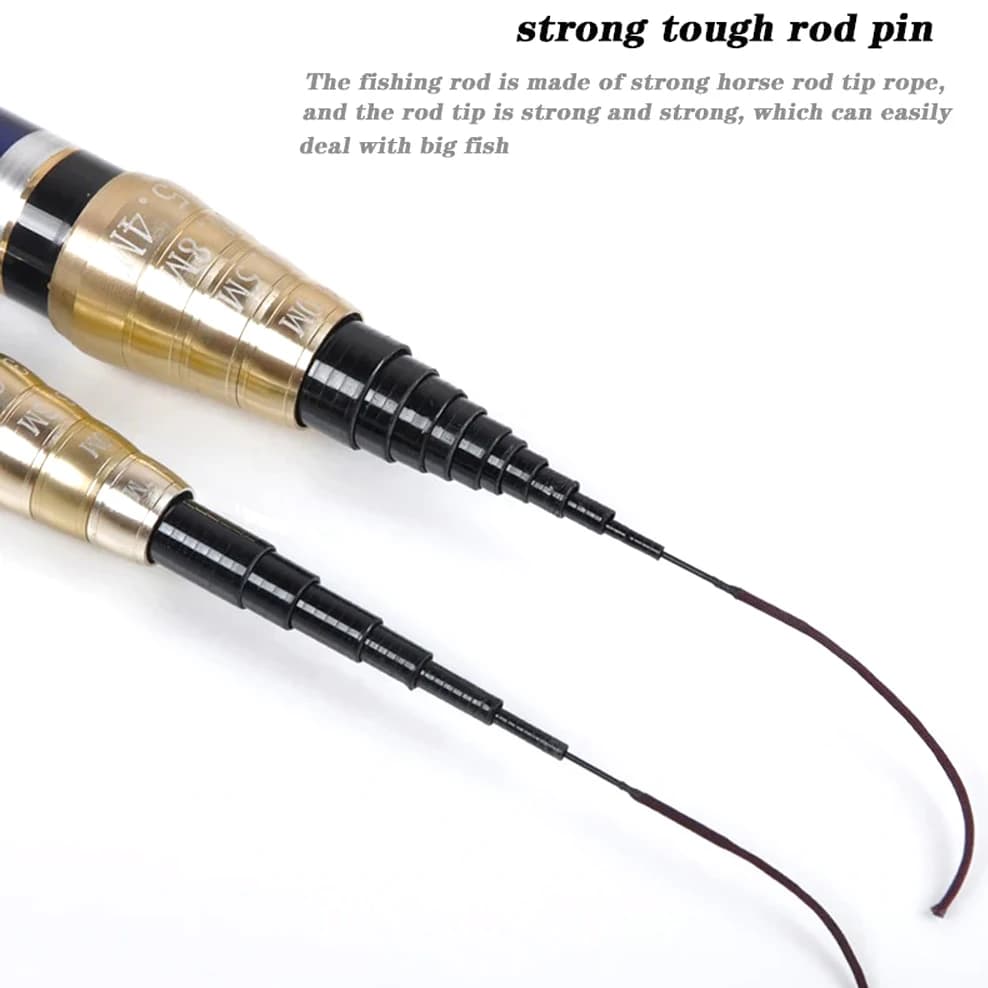Canne da Pesca in Fibra di Carbonio a 4 Sezioni 3.6-7.2M Telescopiche per Carpfishing, Ultraleggere e Resistenti