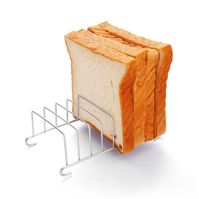 Stainless steel toast rack and bread 8 slots Rectangle Food display tool for air fryer accessories Door bread for restaurant home