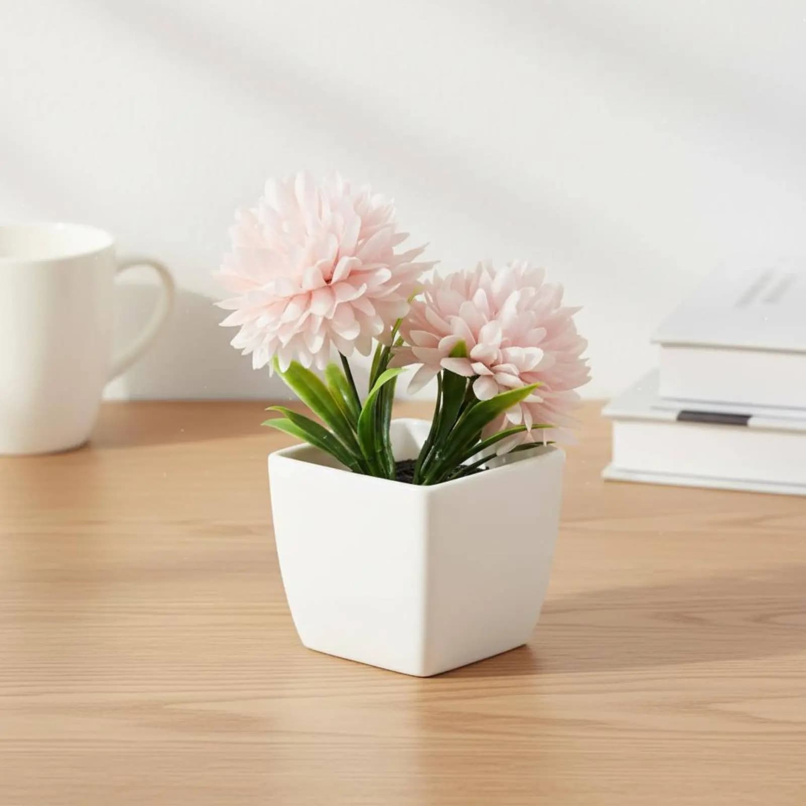 Mini Pianta Artificiale in Vaso, Basso Mantenimento, Piccolo Fiore Finto in Vaso, Sempre Vivace per Scaffali