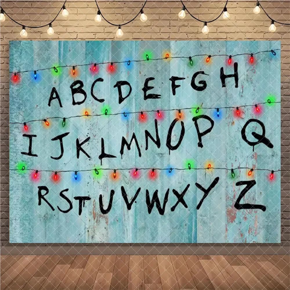 Sfondo Luminoso con Lettere dell'Alfabeto per Fotografia, Accessorio per Feste di Compleanno per Bambini, Stile Americano ZZ-02