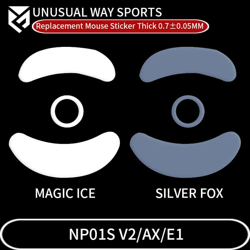 InsolitoWaySports Mouse Pattini Piedi NP01S V2 AX E1 Superficie ribaltabile wireless PTFE Anti collasso Magic Ice Pink Black Silver Fox