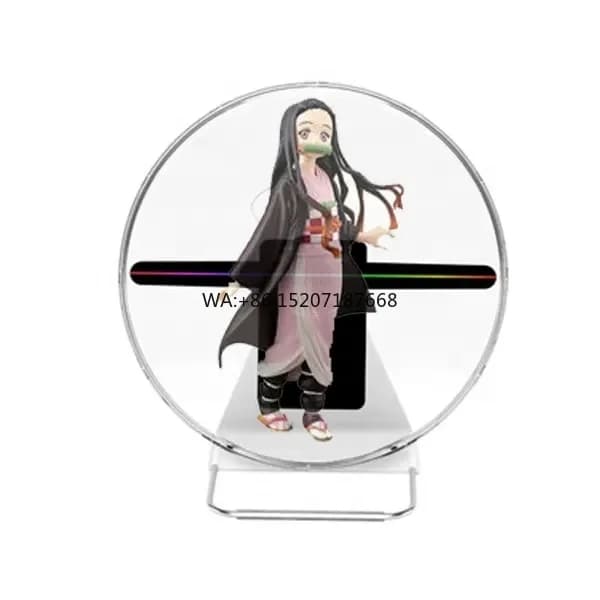 Proiettore ologramma POV da tavolo ricaricabile Display olografico 3D di piccole dimensioni Ventilatore LED 30 cm Ventilatore ologramma squisitamente realizzato