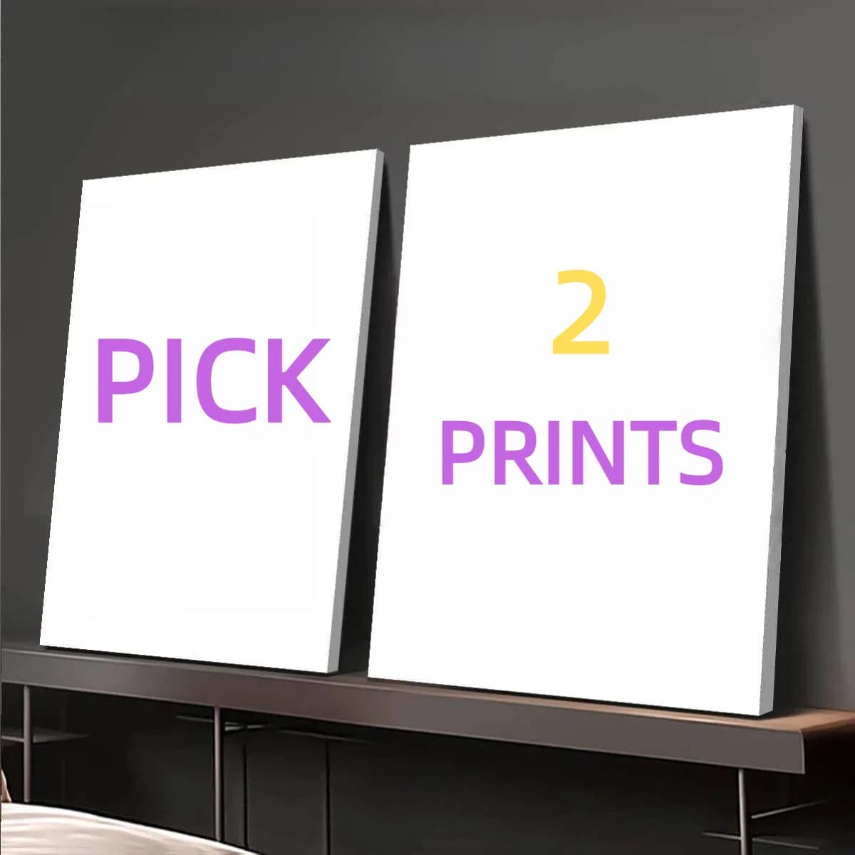 Set of 2 custom posters on canvas for mural decoration, suitable for pets, birthdays, weddings, home decorations with landscapes.