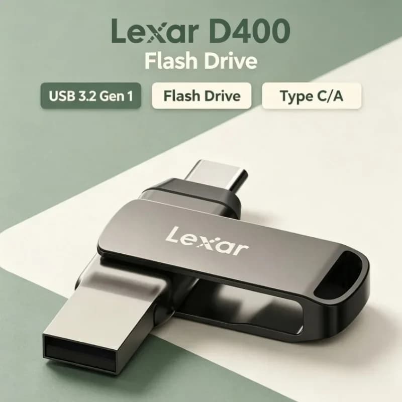 Lexar JumpDrive D400 Dual Drive USB Flash Drive 64GB 128GB 256GB Dual Slot Type C/A USB 3.2 Gen 1 for PC/Mac