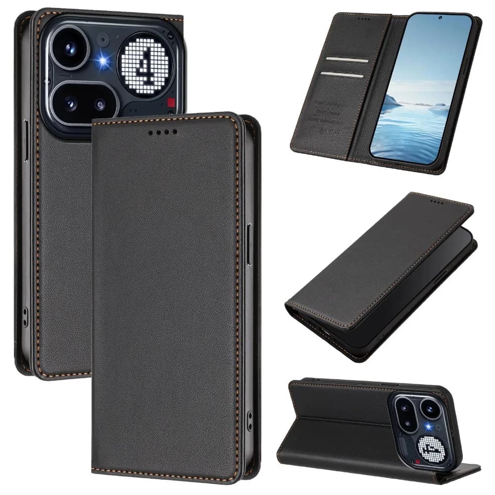 Custodia a libro magnetica in pelle con protezione RFID a 360° per Nothing Phone 4A Pro 5G, Cover a portafoglio per Nothing Phone 4A Pro