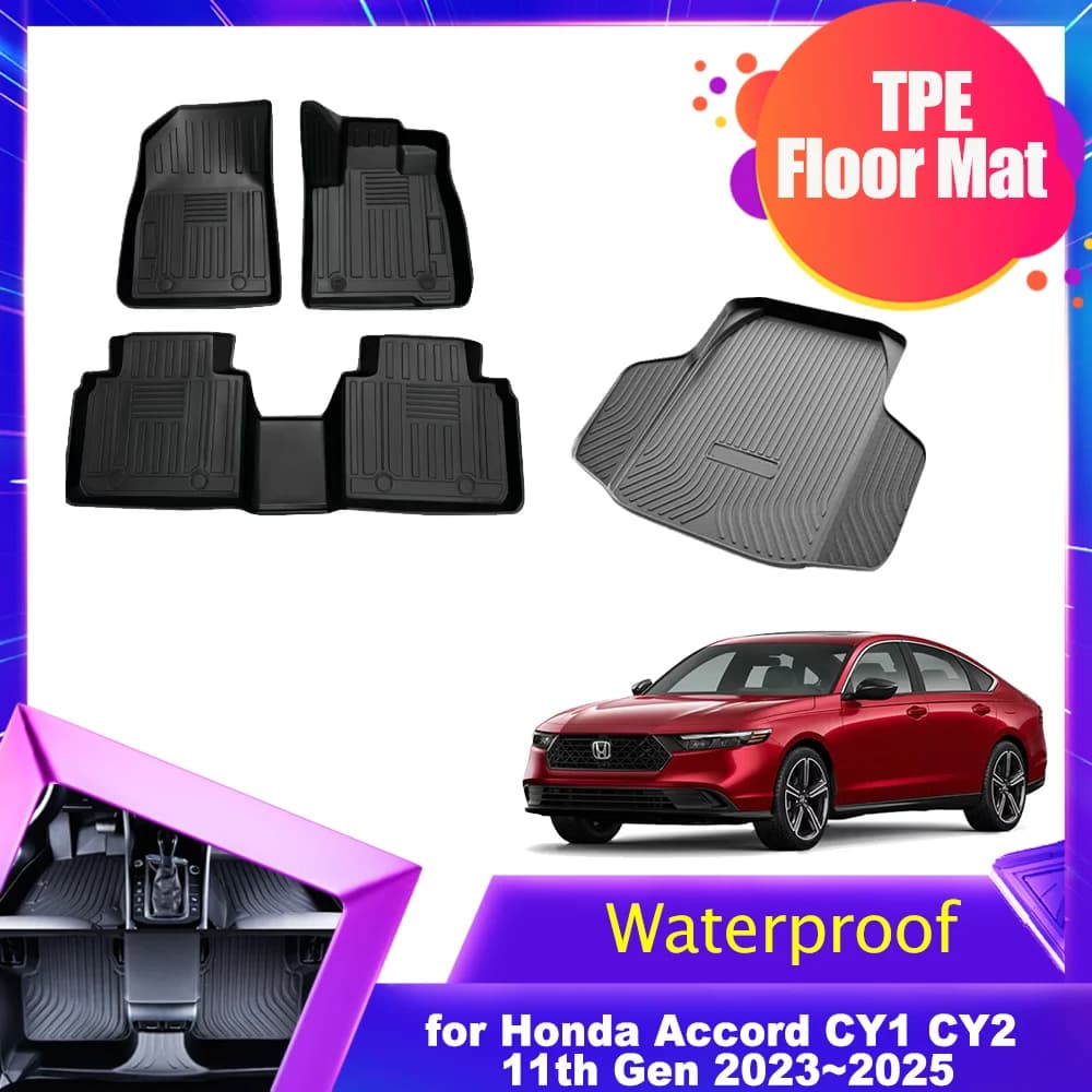 Tappetino per auto per Honda Accord CY1 CY2 11th Gen ibrido 2023 ~ 2025 TPE Liner Tronco Pad Cuscino del piede impermeabile Parte Accessori