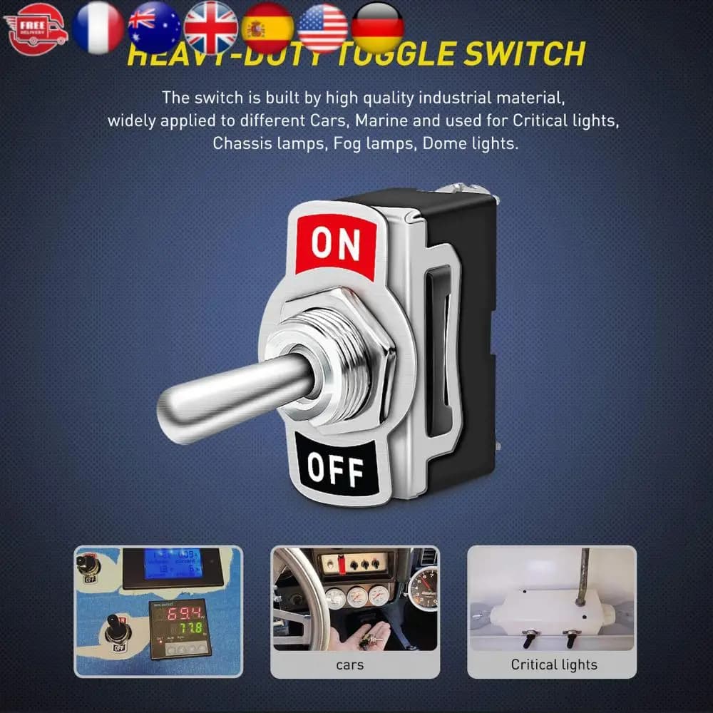 Interruttore a bilanciere SPST di avvio Interruttore a levetta SPST 2Pin 15A 250V 20A 125V Coperchio tappo di avvio impermeabile Interruttore ON/OFF SPST per auto RV Marine