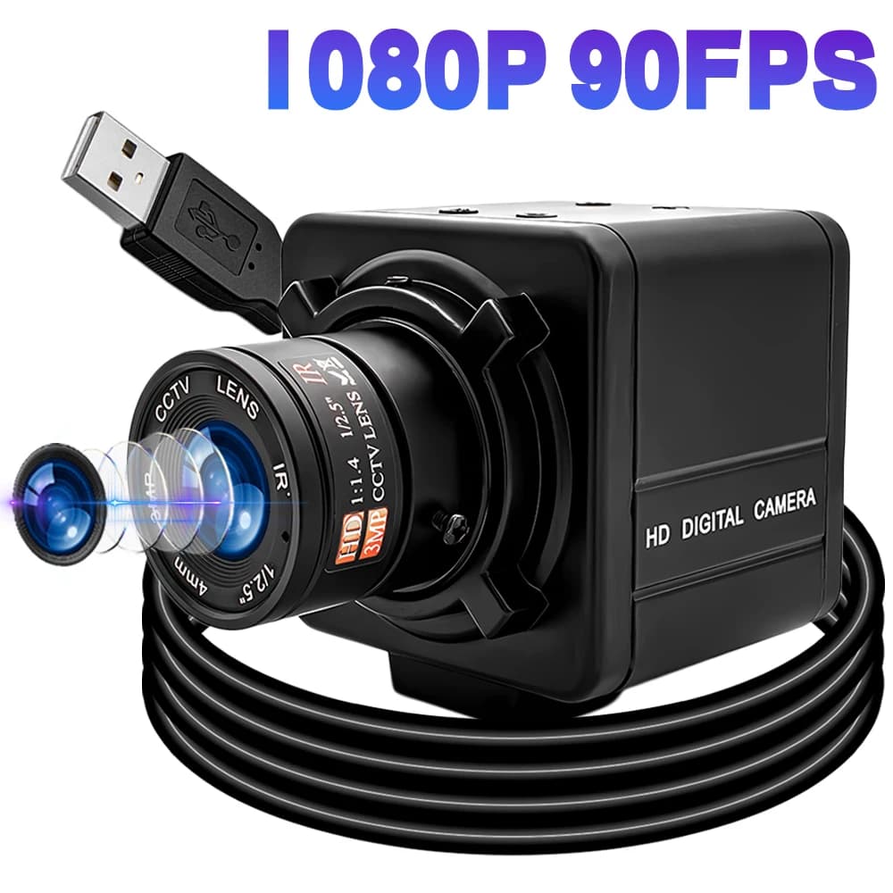 WGWK 1080P 90FPS Global Shotter USB Camera High Frame AR0234 Industrial Wire Box Fixed focal point without blur Mini webcam