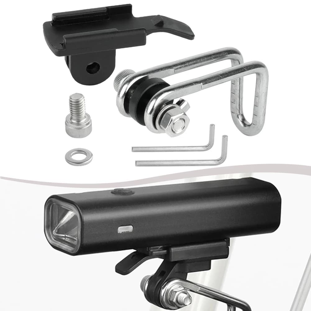 Staffa per luce per bici Staffa anteriore per luce per bicicletta in lega di alluminio Staffa di montaggio per luce per bicicletta leggera portatile per il ciclismo