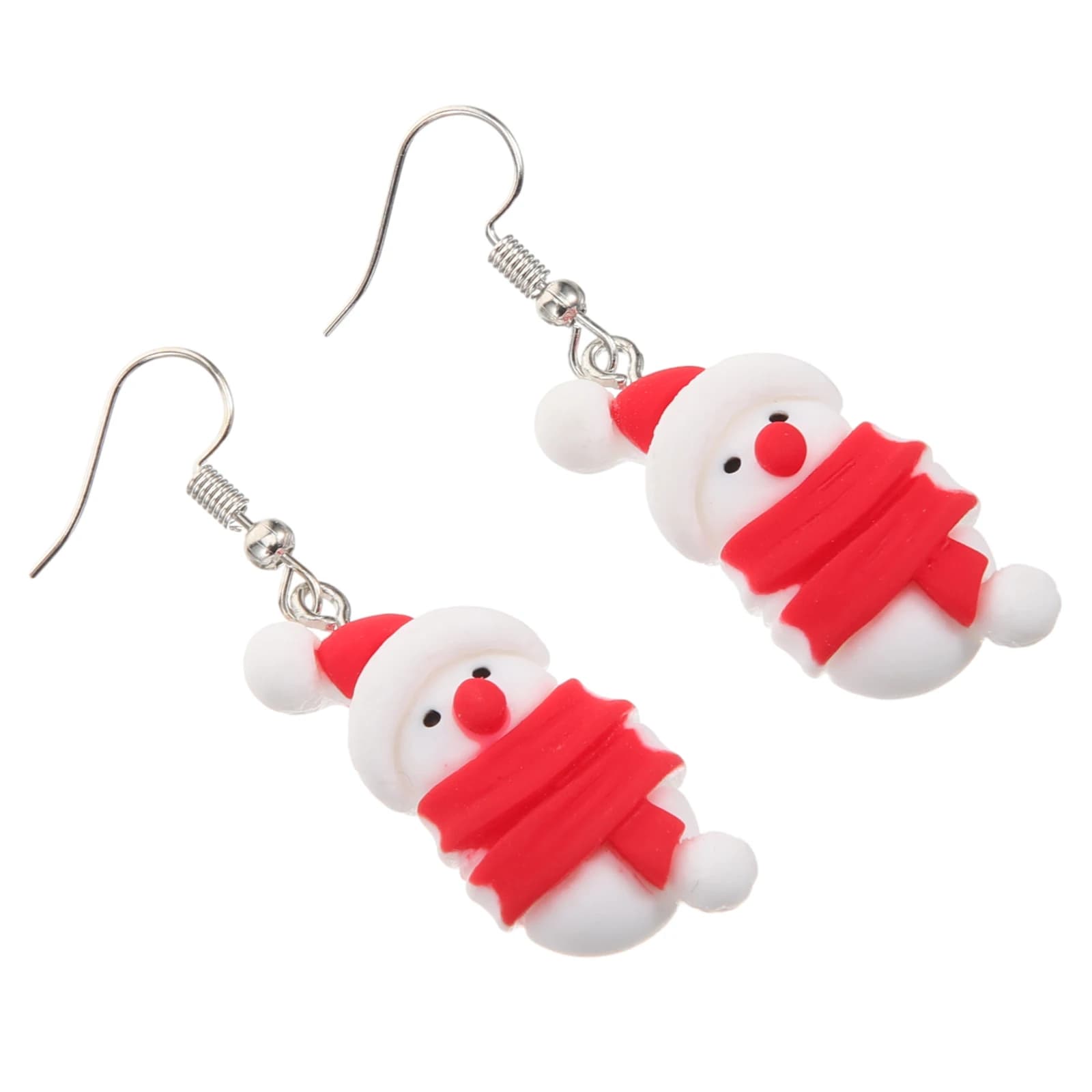 Orecchini pupazzo di neve cartone animato Natale per ragazze Argilla polimerica Donna Decorativa Miss Stereoscopica