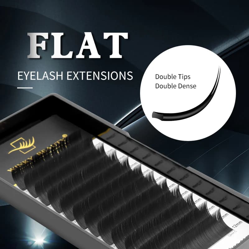 Winky Beauty Extended Black Flat Eyelashes Pure Tips Split Single Eyelashes For Sale Ellipse Eyelashes Wholesale