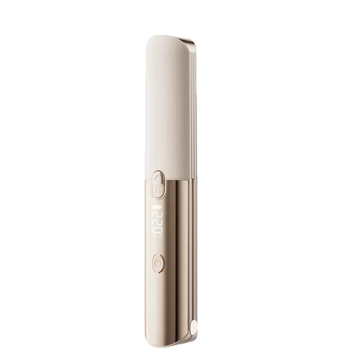 Pettine Lisciante Smart Library 2in1 con Display Digitale, Power Bank da 5000mAh, Styler Portatile Senza Fili, Mai Senza Energia