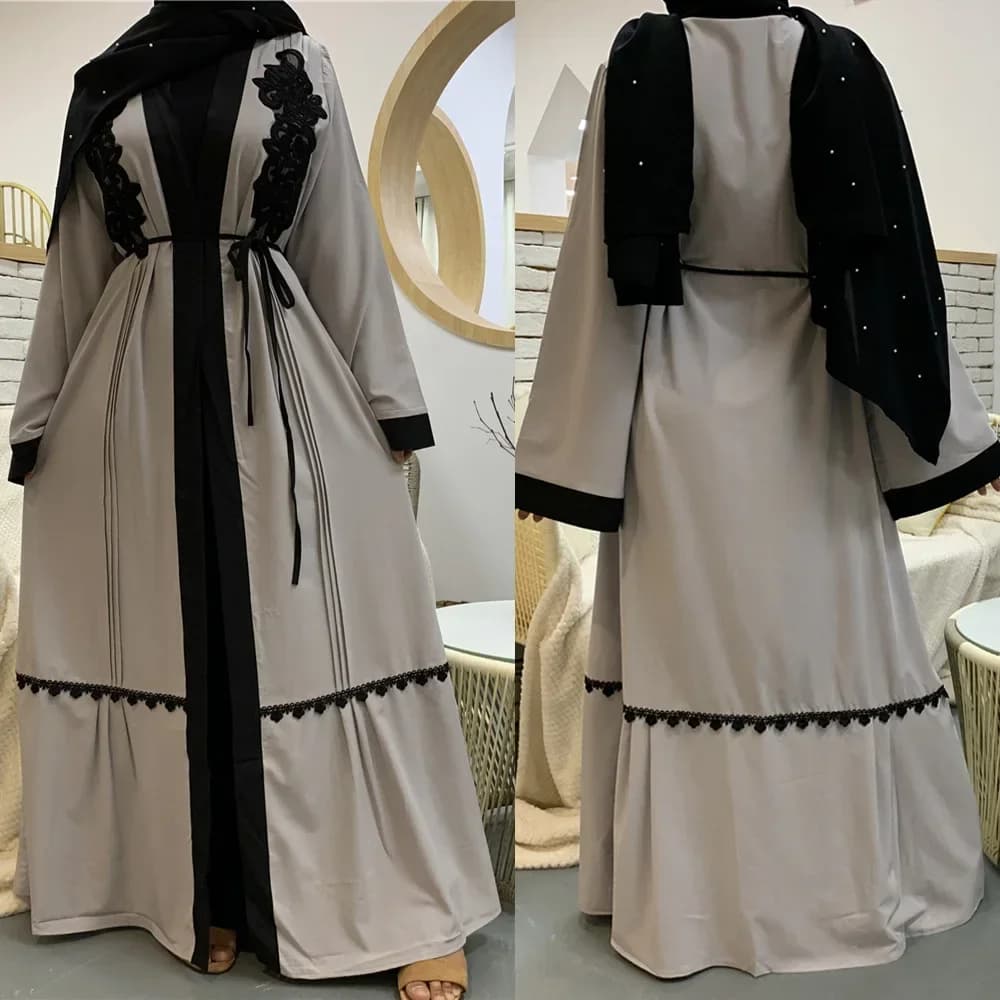 Eid Abaya Open for Women Muslim Cardigan Long Dress Maxi Kimono Ramadan Islamic Arabic Dress Turkey Caftano Caftano Jalabiya
