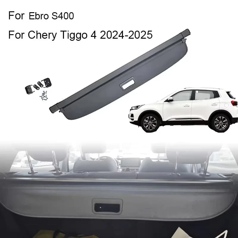 Organizzatore della copertura della tenda del bagagliaio per Ebro S400 per Chery Tiggo 4 2024-2025 1.5/Hev Cremagliera posteriore Partizione Riparo Scudo Ombra di stoccaggio