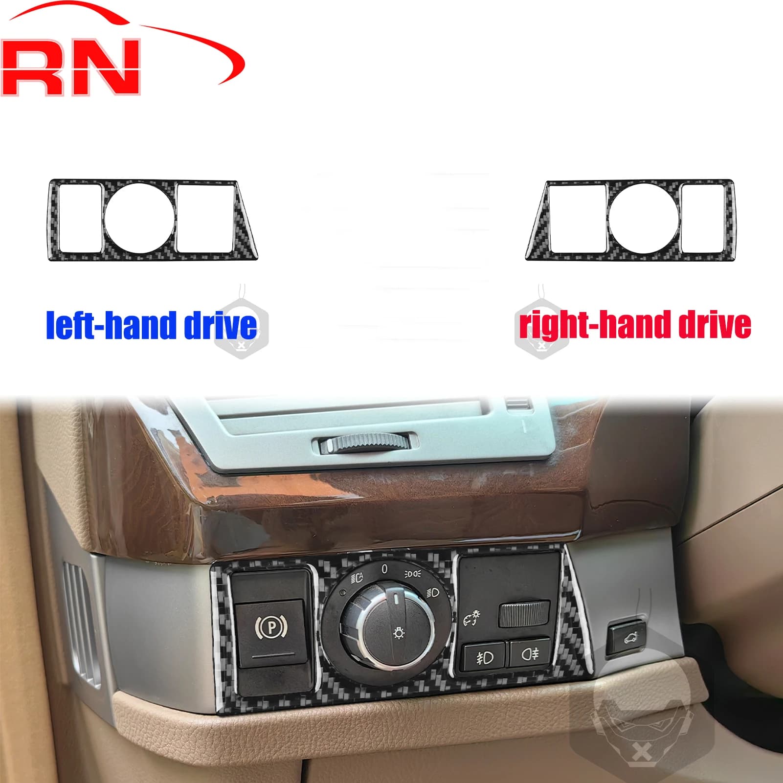 For BMW Series 7 E65 2002-2008 Modified Carbon Fiber Headlight Internal Cover Switch Black Flat Accessories Wall decal