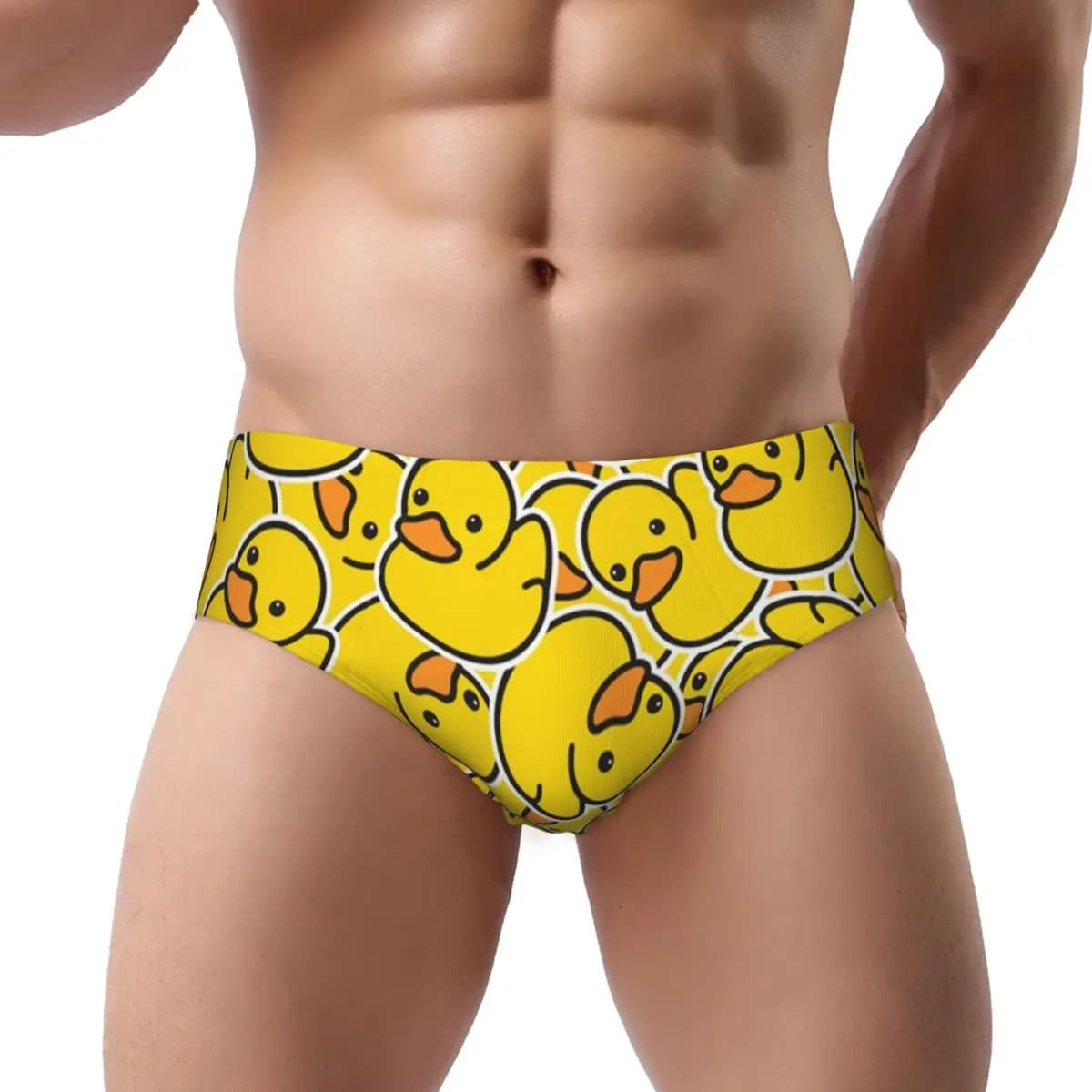 Biancheria intima da uomo gotica con anatra di gomma classica gialla personalizzata da uomo