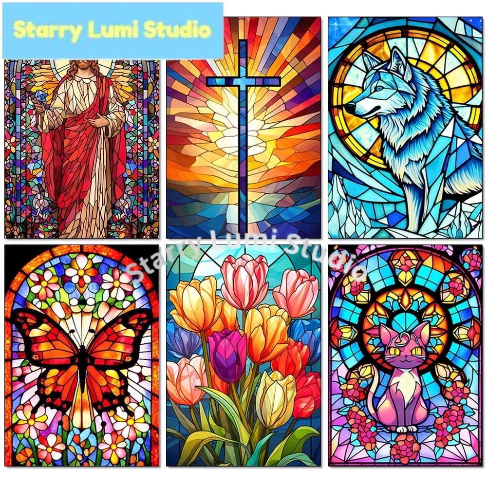 5D Diy Diamond Painting Jesus Flower Art Sunflower Animal Mosaic Embroidery Full Rhinestone Cross Stitch Set Home Decor Gifts