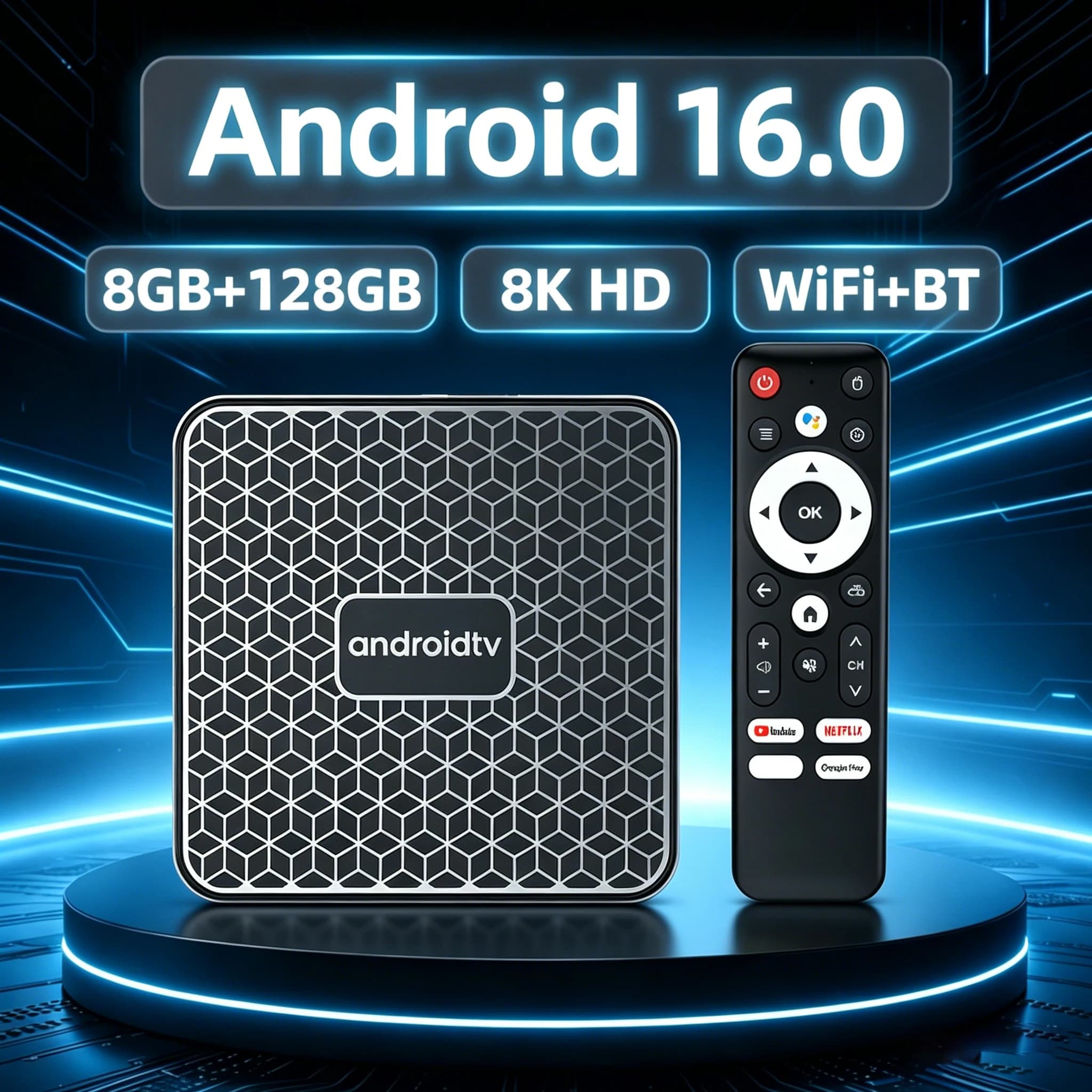 Smart TV Box T8S Android 16 RK3518 Dual WiFi6 BT5.4 Google Voice Assistant 8K Video Media Player Very Fast Set Top Box 8GB 128GB