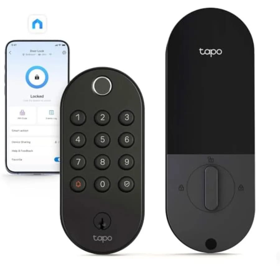 Serratura Intelligente Wi-Fi per Porta - Riconoscimento Impronte Digitali, Pulsanti Tattili Senza Chiave e Monitoraggio Tramite App, Blocco Automatico, IP54, BHMA