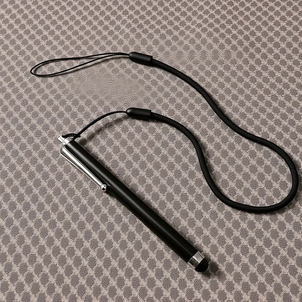 Penna capacitiva per touch screen da 5 pezzi, in metallo, 9 mm, in silicone, nera, con cordino anti-smarrimento, per telefono, tablet, scrittura flessibile, disegno