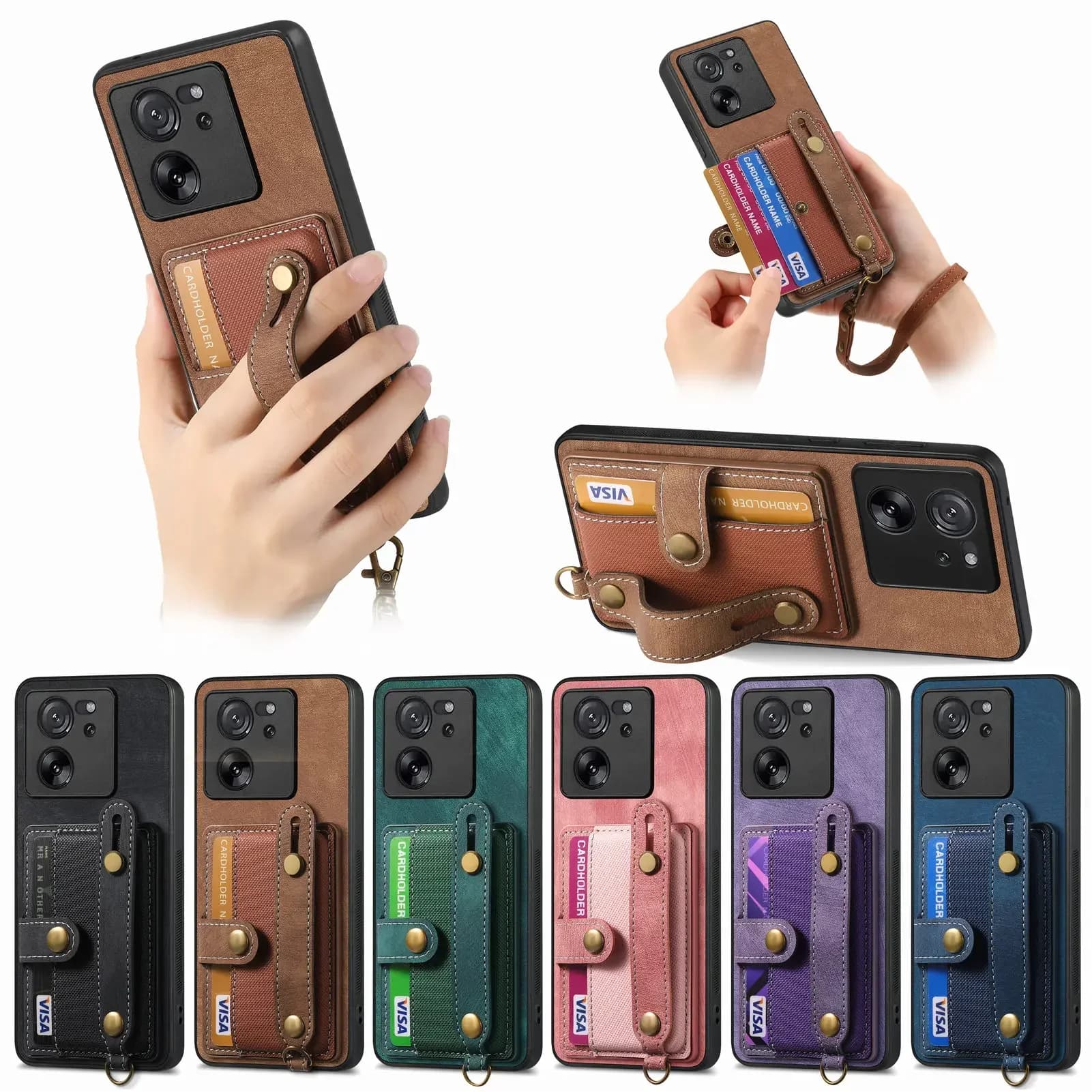 Carte da polso Solt Custodia in pelle per Xiaomi Redmi Note 13 Pro 12 Plus 12T 13T 11 lite POCO X5 X4 Pro X3 Borsa da tasca con cinturino NFC
