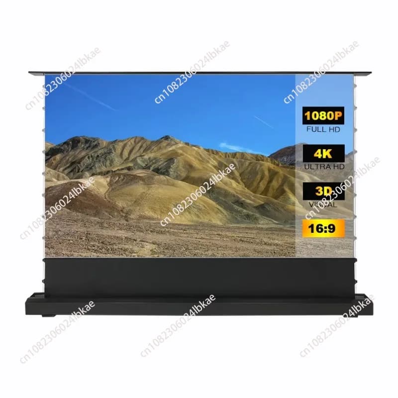 High quality 120inch 4k electric floor standing projector screen ambient light rejecting 16:9 compatible