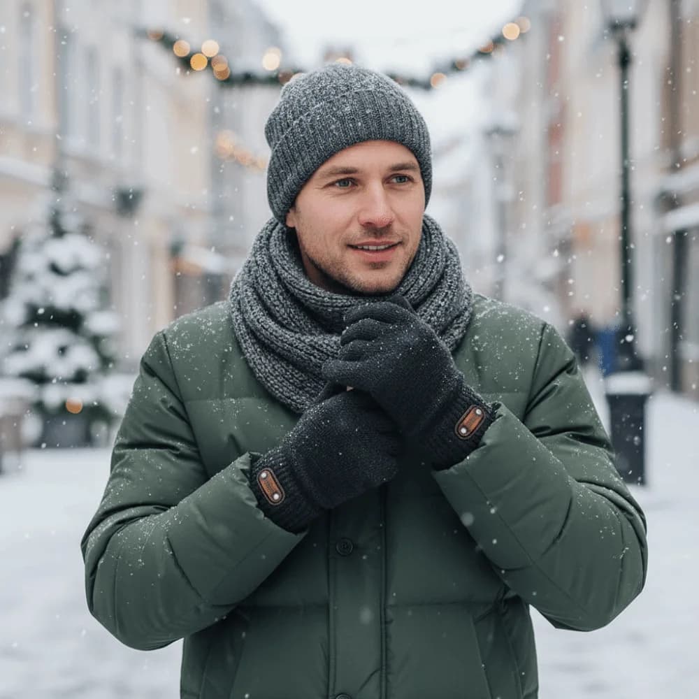 2 paia di guanti invernali da ciclismo resistenti al freddo, guanti termici in maglia antiscivolo, guanti protettivi elastici e traspiranti per la guida