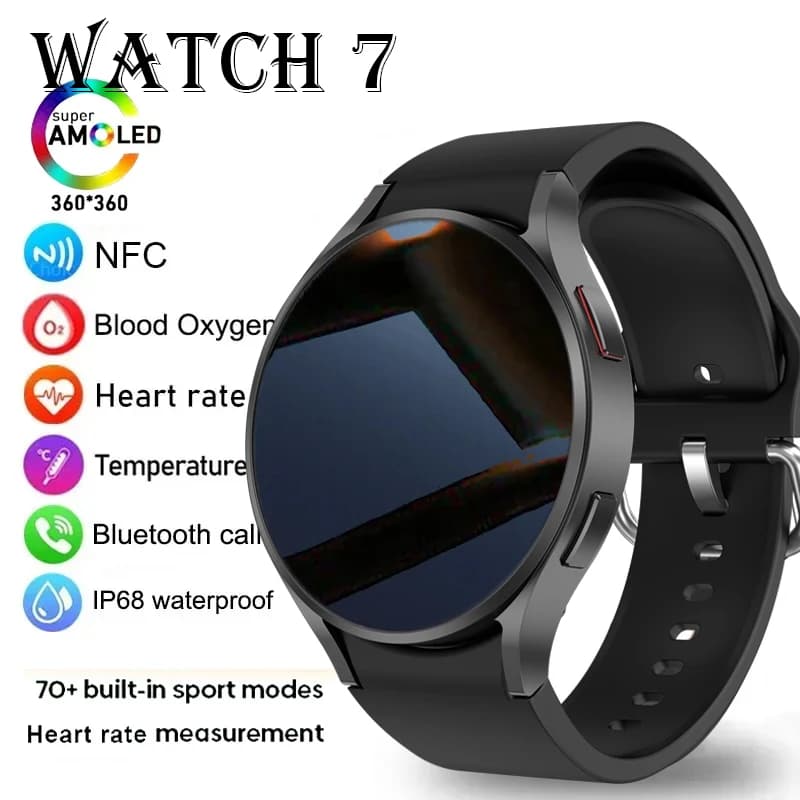 Smartwatch GPS con Tracciamento, Orologi Intelligenti per Uomo e Donna, Monitoraggio Frequenza Cardiaca, Chiamate Bluetooth, NFC, Impermeabile IP68, Bussola, Smartwatch 7 Mini