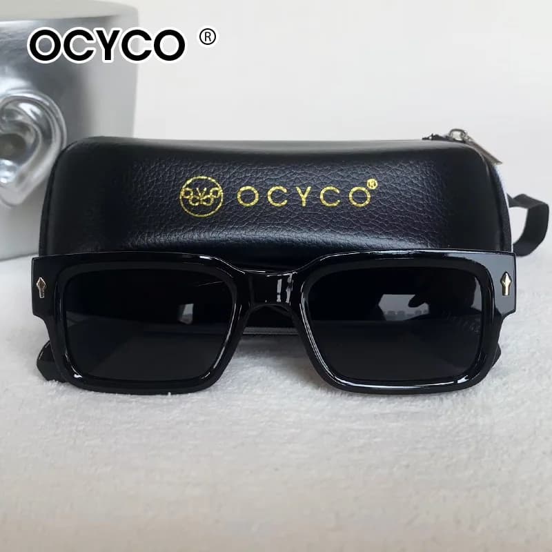 Occhiali da Sole Quadrati da Uomo 2026 di Lusso Vintage Rettangolari Classici per la Guida Protezione UV400 con Custodia