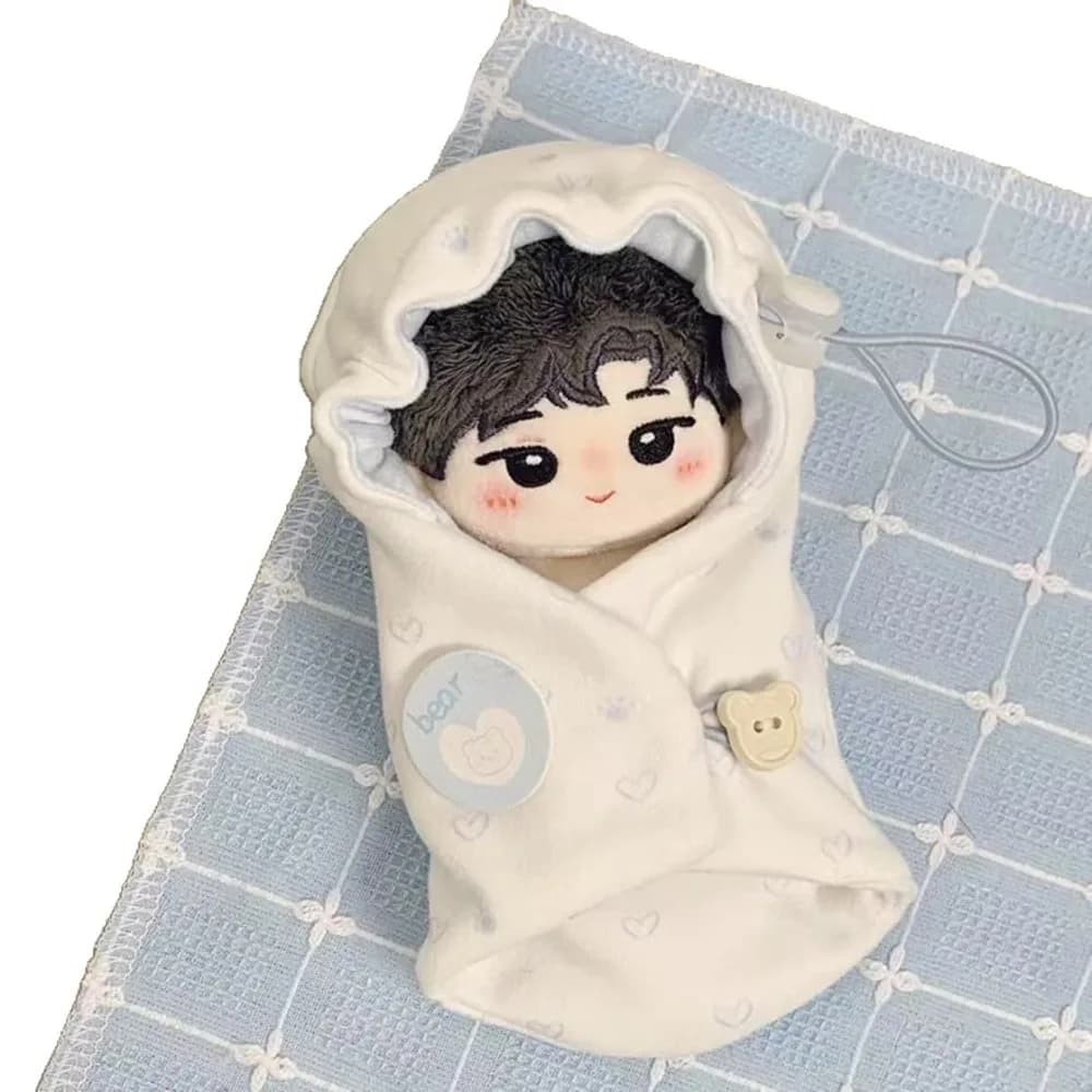 Creative Set to Dress and Wrap Newborn: 10 cm Cotton Nanna Bag, 10 cm Cotton Cover and Cotton Mantellina