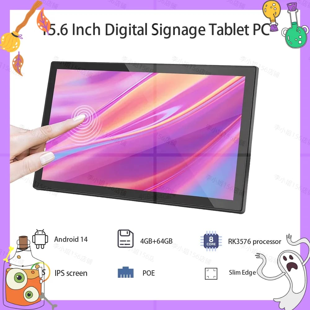 Nuovo 2026 Pannello Smart Home Android 14 con Touch Screen da 15,6 Pollici, Tablet Calendario Ultra-sottile POE RK3576s 8-core, Telefono Digitale da Parete